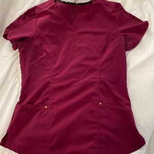 HeartSoul Maroon Scrub Top
